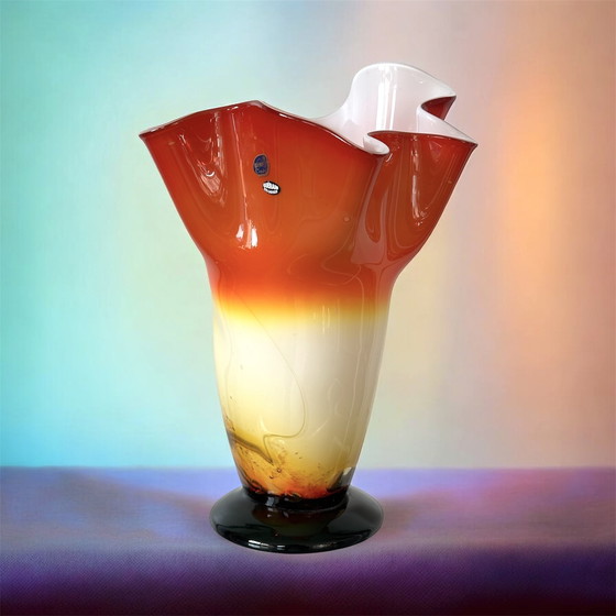 Image 1 of Cristal de Bohême vaas style Murano Fabriqué en Tsjechië hoogwaardig vakmanschap 