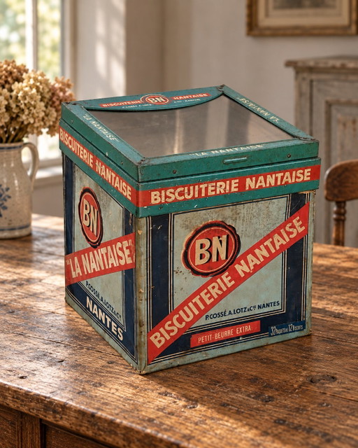 Vintage BN Biscuiterie Nantaise Französische Werbe-Thekenvitrine, 1930er Jahre