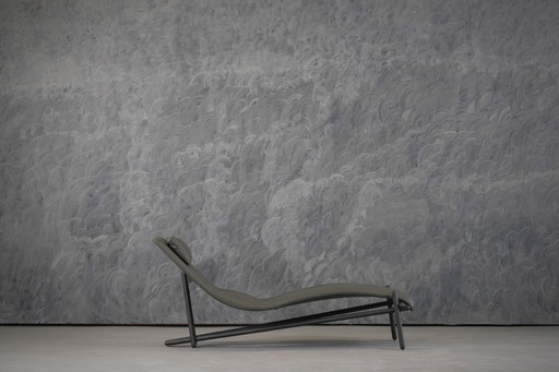 Donovan Grey Leather Chaiselongue By Giuseppe Vigano For Cattelan , Italy 2000’s
