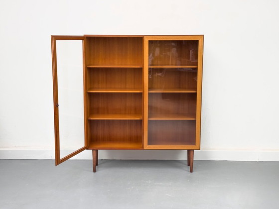 Teak Cabinet With Glass Doors From Omann Jun, 1960s – Display cabinets, Wood (photo 3 of 20)