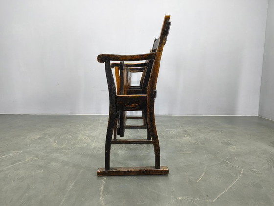 Image 1 of Rares bancs de cinéma en bois de hêtre tchécoslovaques des années 1920