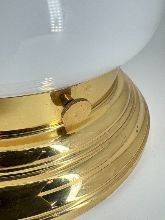 Vintage Ceiling Light - Art Déco / Mid Century Design - 2-bulb E14 - Bauhaus Style, Brass, Glass, Gold (photo 15 of 15)