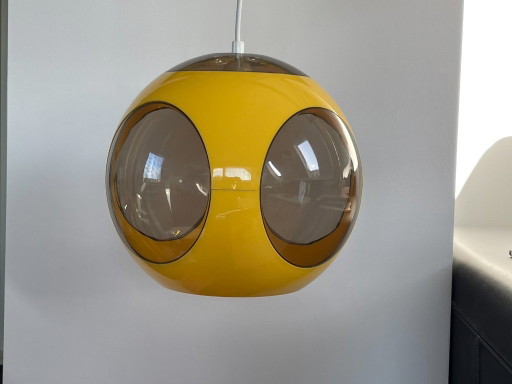 Space Age Lampe Massive Bug Eye, Kugelmodell Gelb, Vintage, Retro