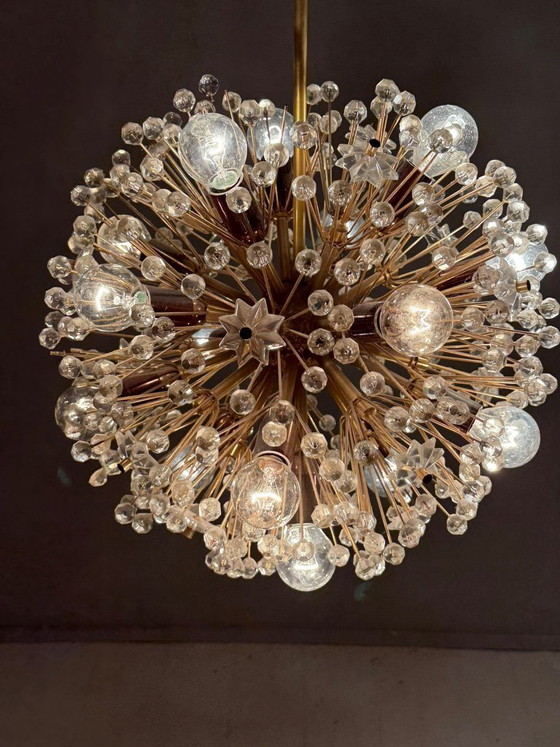 Image 1 of Lámpara de araña Snowball/Sputnik de latón, diseñada por Emil Stejnar, Austria, década de 1960.