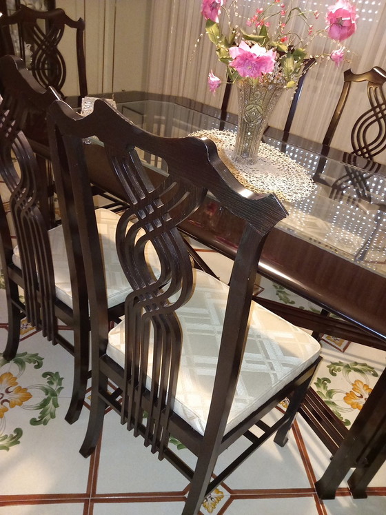 Image 1 of Table with 6 Giorgetti chairs from the 70s