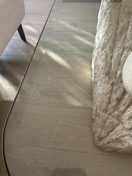 Image 1 of Vintage mactan stone & glass coffee table