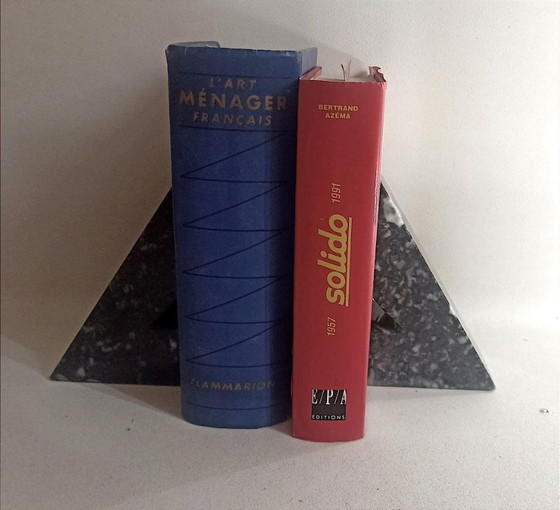 Image 1 of Paar Marmor-Buchstützen, 1970er Jahre