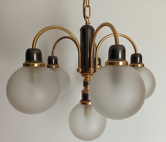 Image 1 of Preciosa lámpara de araña Orion Molecz (Austria) con 6 brazos de los años 90