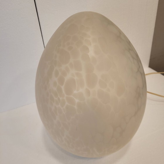 Image 1 of Tischlampe "Ei", Glas, La Verrerie de Vianne, Mitte des Jahrhunderts, 70er Jahre - Frankreich