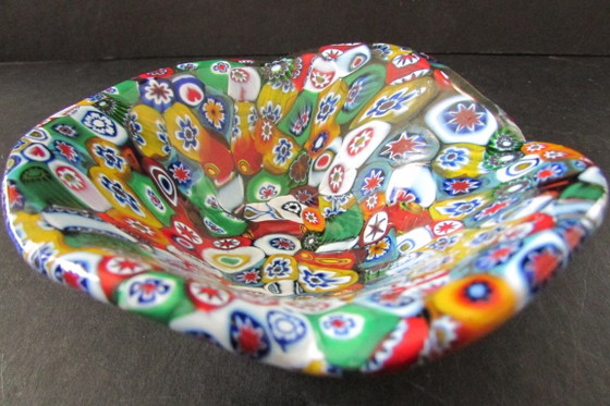 Murano Glass millefiori schaal, Multi Color. Gesigneerd, Schalen, Meerdere kleuren, Italian Design (foto 2 van 7)