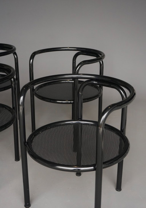 Set de 2 sillas negras 'Locus Solus' de Gae Aulenti para Poltronova, jaren 60