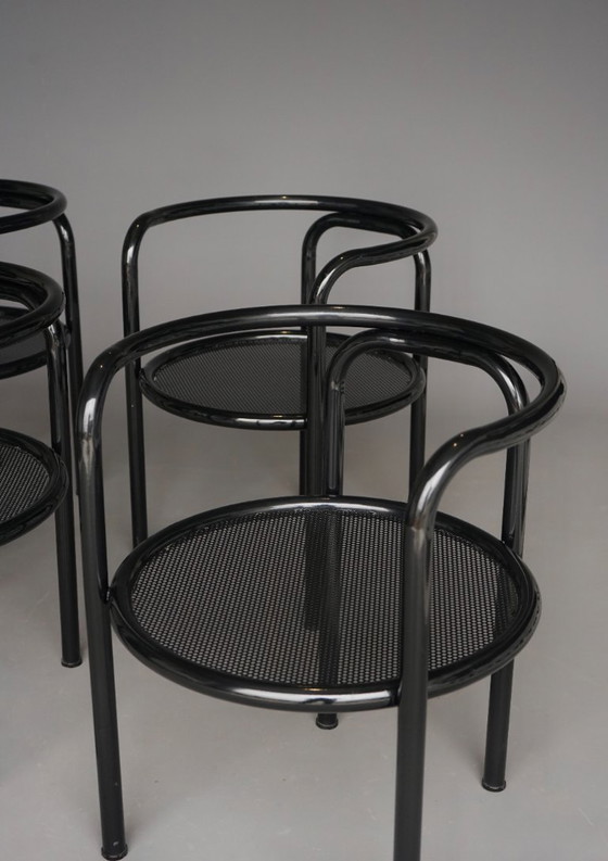 Image 1 of Set de 2 sillas negras 'Locus Solus' de Gae Aulenti para Poltronova, jaren 60