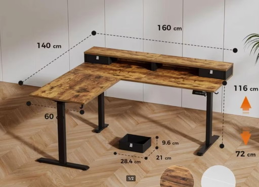 Escritorio 160x140cm ¡Nuevo! Escritorio eléctrico