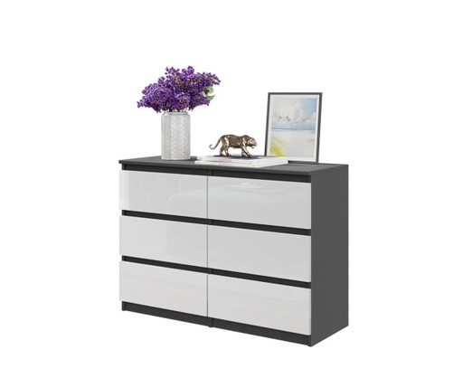 Neuf | Commode moderne à 6 tiroirs | Anthracite | Chêne Wotan – belform, ladekasten, Mdf