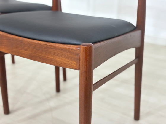 Image 1 of 2x Henning Kjarnulf chairs / teak dining chairs / vintage kitchen chairs