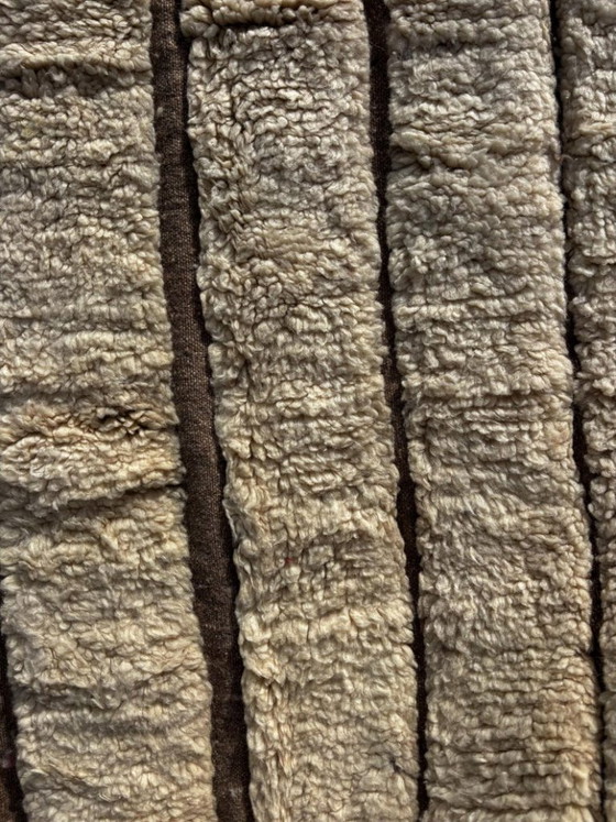 Image 1 of Moroccan White Wool Mrirt Rug 200x300cm- Moroccan Berber Beni Ourain Rug - White Authentic Carpet - Modern Design Rug - Hand Mad
