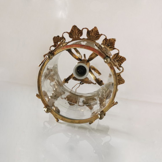 Linterna de Techo de Bronce y Cristal de Época – Estilo Clásico C. 1950 – Lámparas colgantes, Metal (photo 5 of 14)