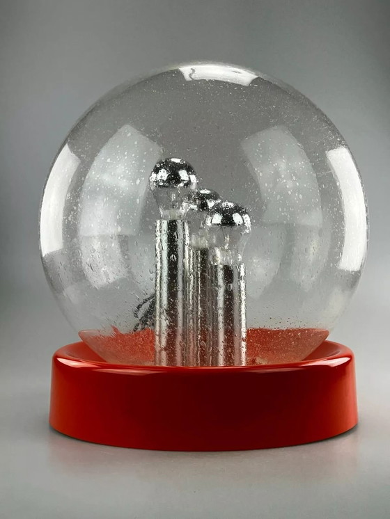 Image 1 of XXL 60s 70s ball lamp tafellamp space age design glas metaal