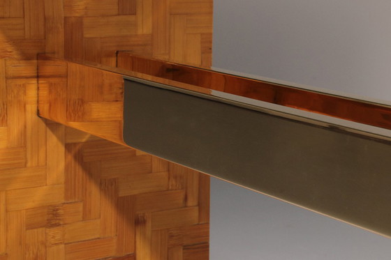 Image 1 of Max Papiri Braided Banana Wood & Smoked Glass Side Table – A Sculptural Modern Classic