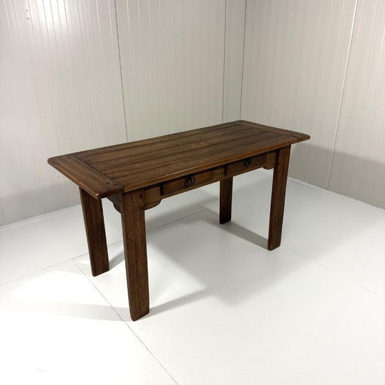 Mesa consola rústica de roble años 60, Madera, Marrón (foto 6 de 19)