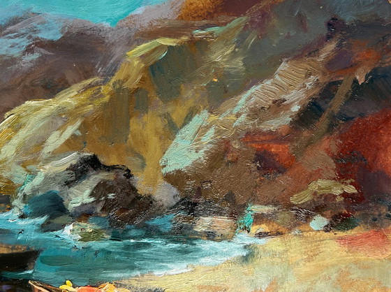 Image 1 of Originales Ölgemälde Küstenlandschaft – Traum vom Meer und den Bergen