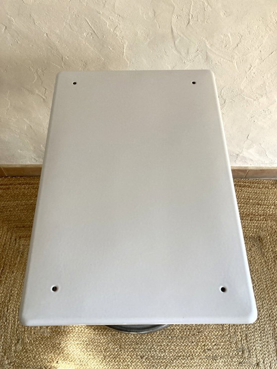 Image 1 of Antique cast iron and enameled metal table, ca. 1950