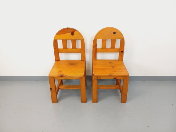 Image 1 of Pair of vintage pine chairs from the 70s/80s