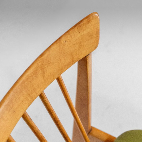 1x Vier Mid-Century Modern Italiaanse Houten Eetkamerstoelen in de Stijl van Ico Parisi – Skai (photo 13 of 14)