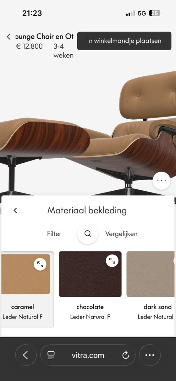 Nwe Vitra Eames Lounge Chair + Ottoman Caramel Natural Leder – Fauteuils, Aluminium, Wood (photo 6 of 8)