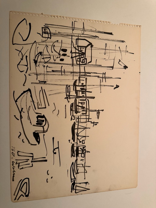 3 dessins originaux d'Henri Victor Wolvens à l'encre de Chine