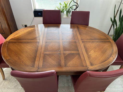 Prachtige massief eiken coulissentafel