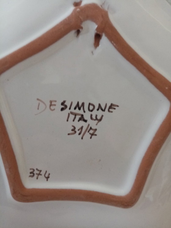 Image 1 of Placa mural de cerámica Ange Céleste Desimone/italy años 60 (26cm)