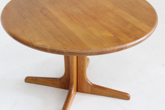Image 1 of Vintage Danish round extendable dining table, solid teak
