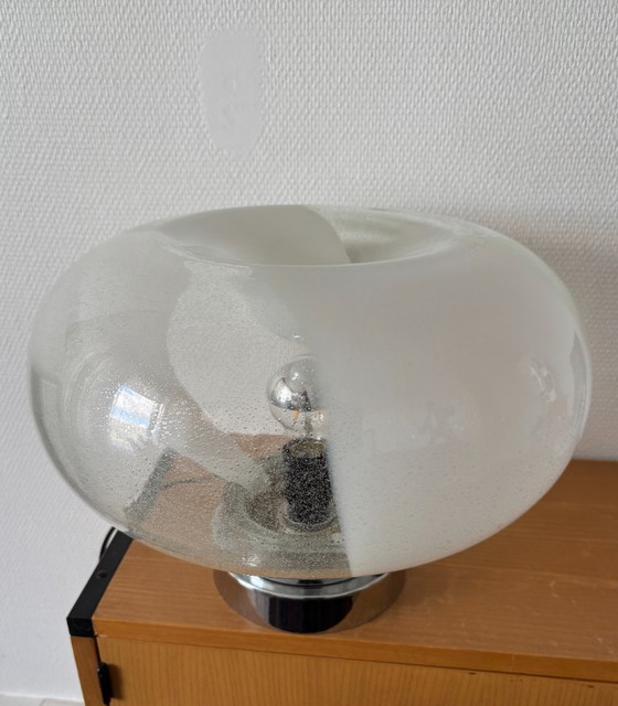 Image 1 of Mazzega Murano Lampe Pulginiso Glas und Edelstahl 1971