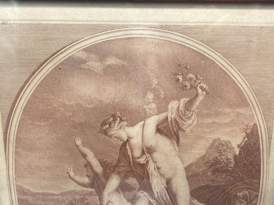 No love without sorrow, No rose without a thorn, ancient engraving after Nattier by Lépicé, 18th century (photo 7 of 10)