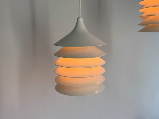 Image 1 of 2x Vintage IKEA lamp: witte Duett T202, Bent Gantzel Boysen
