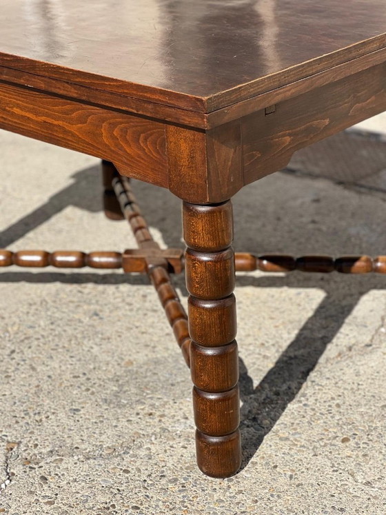 Mesa de comedor extensible de madera marrón, Mesas de comedor, Vintage (foto 2 de 5)