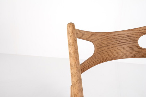 Image 1 of Sedie Sawbuck di Hans J. Wegner – Set di 5, modello CH29, quercia, anni '50
