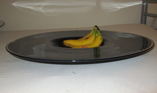 Large Bowl, 58 cm, 4.5 KG, Black With Transparent Piping, Made In Denmark