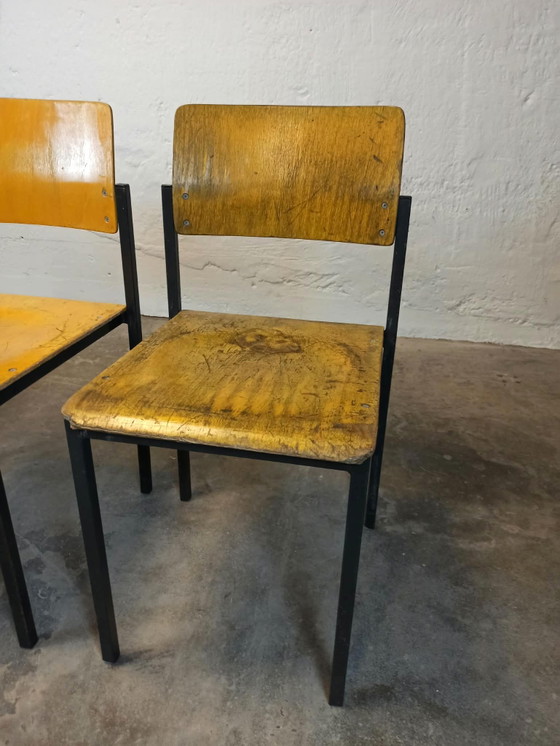 4 x sedie industriali vintage – Sedie da pranzo, Metallo, Legno (photo 12 of 15)