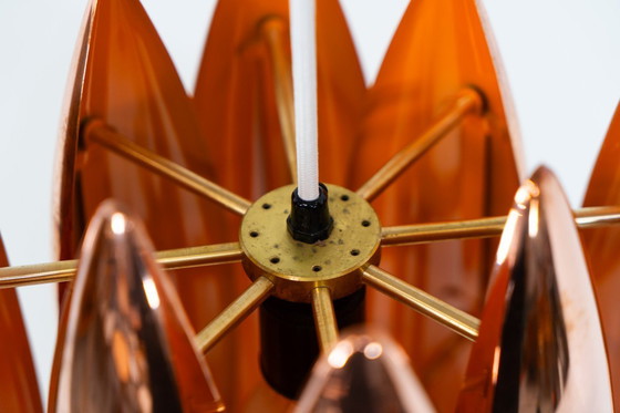 Image 1 of Rara versione in rame del pendente “Kastor” di Jo Hammerborg per Fog & Mørup (Danimarca, anni '60).