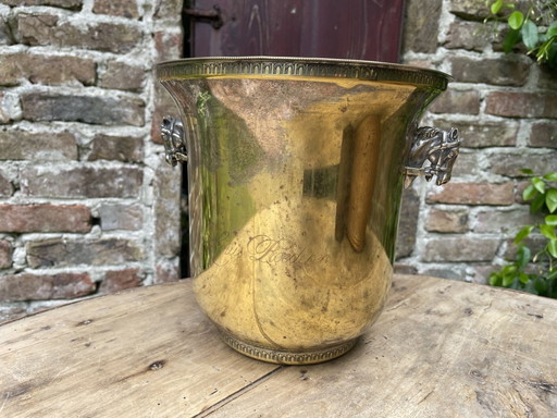 Champagnerkühler Weinkühler Versilbert Louis Roederer Mit Pferdeköpfen