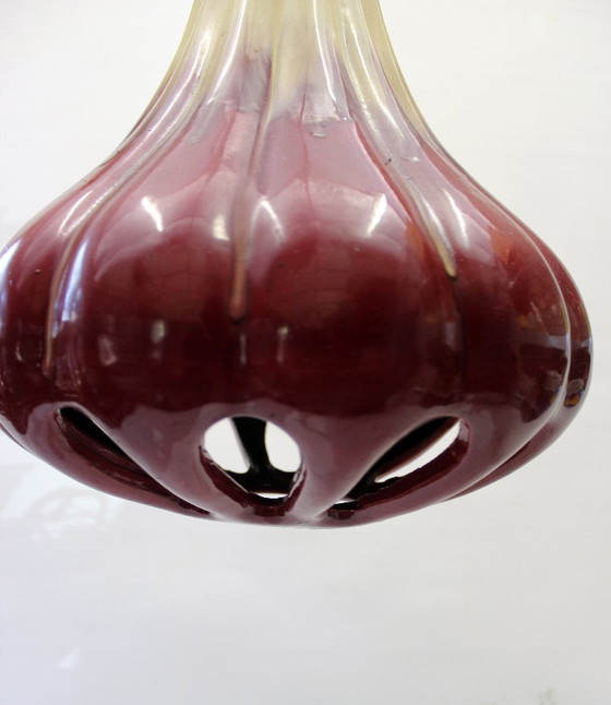 Image 1 of Vintage keramische hanglamp in Faience de Thulin-stijl.