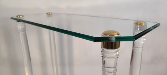 😍✨ Very Beautiful Vintage 80s Roméo Réga Console - Altuglas, Brass & Beveled Glass ✨😍 – Romeo Rega (photo 8 of 19)