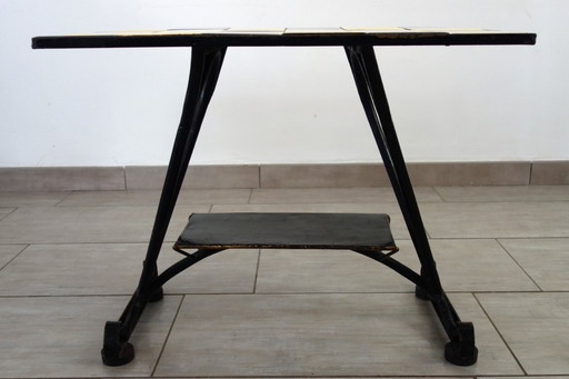 Vintage metal and ceramic side table from the 1950s/60s