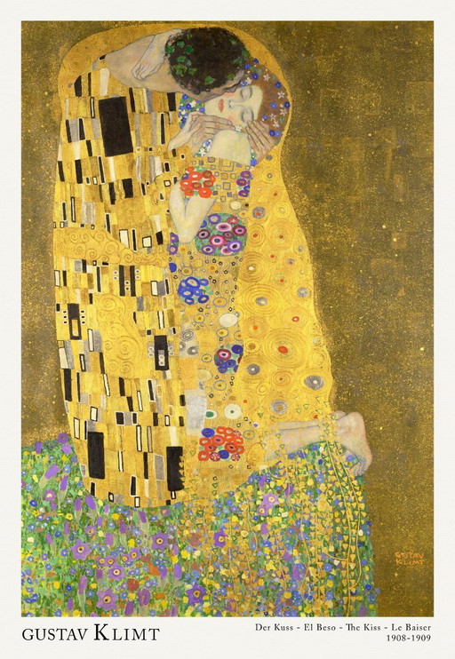 The Kiss (Der Kuss) by Gustav Klimt - Poster 70 Γ 100 cm