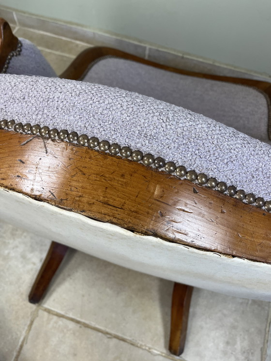 Image 1 of Lila Louis Philippe-stijl fauteuil