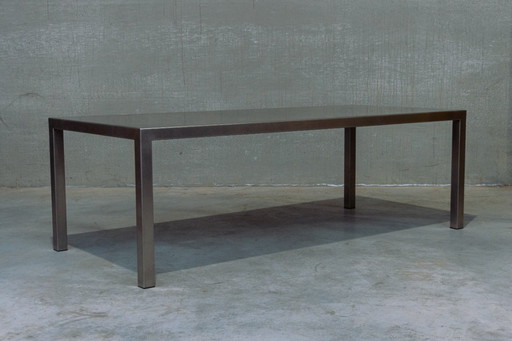 late 90s full stainless steel/brushed steel dining table