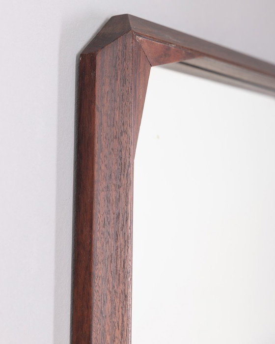 Image 1 of VINTAGE 1960s WALNUT WALL MIRROR DESIGNED BY DINO CAVALLI