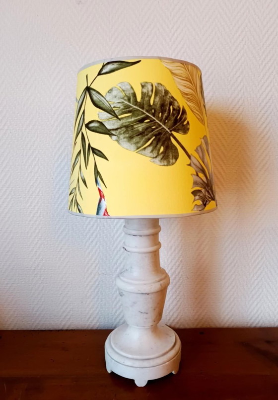 Image 1 of Marmorlampe und maßgefertigter Lampenschirm